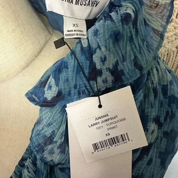 SABINA MUSAYEV Larry Romper in Turquoise Print